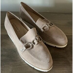 ALEX MARIE The Greta Suede Leather Taupe Tan Beige Loafer Slip On Shoes Sz 9.5